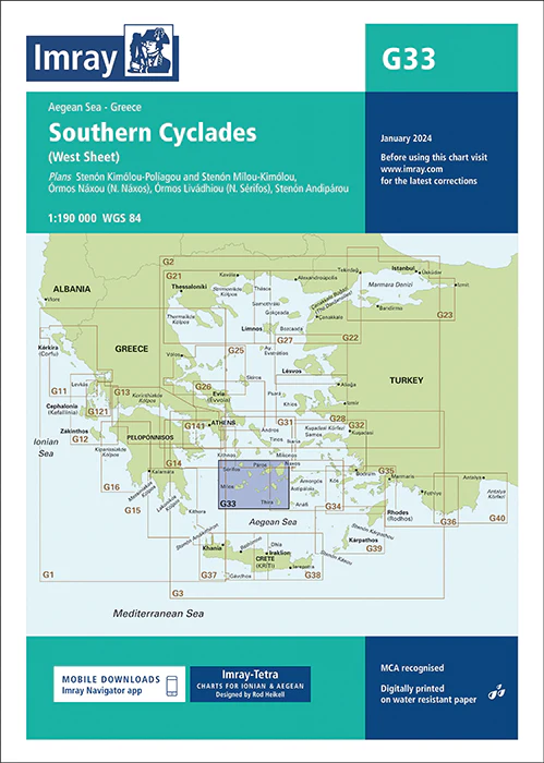 ICG33 Imray Charts G33 Southern Cyclades (West Sheet) - Image 1