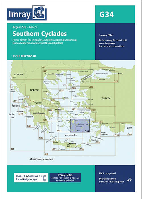 ICG34 Imray Charts G34 Southern Cyclades (East Sheet) - Image 1