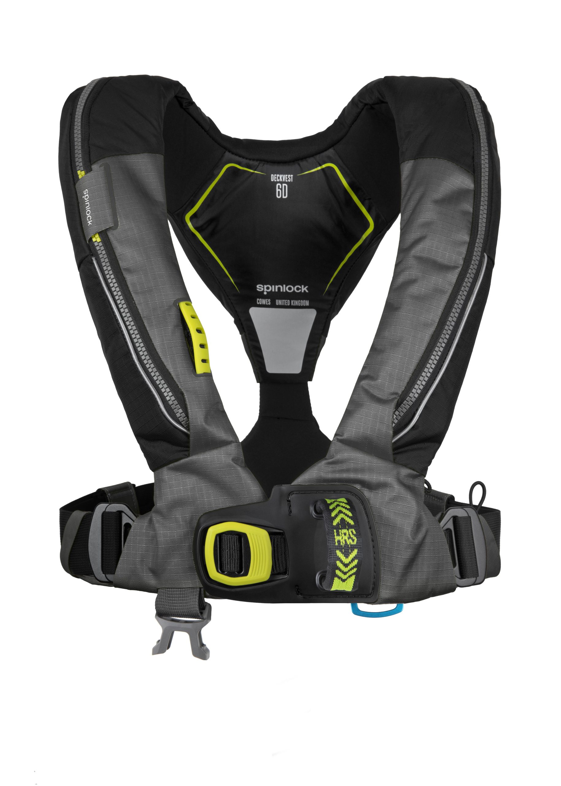 Deckvest_6D_-_Black_-_Front_-_WITH_HRS_MR Spinlock Αυτόματο Σωσίβιο 6D HRS 170N, Μαύρο - Image 1