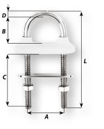 Wichard Watertight U-bolt 12mm x 130mm - Image 2