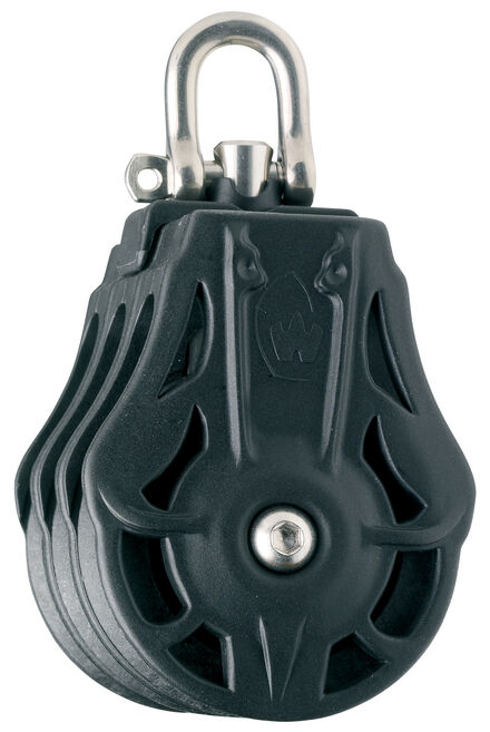 refs-62305-63305-64305-65305-poulie-triple-emerillon-manille-sans-billes Wichard Triple Block 55mm with Swivel - Image 1